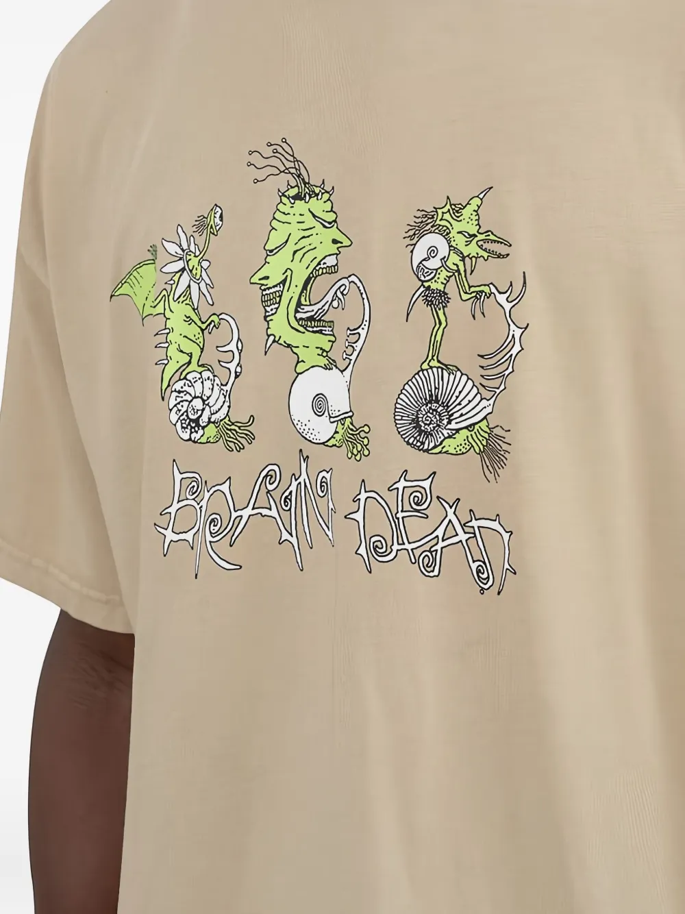 Brain Dead T-shirt met grafische print Beige
