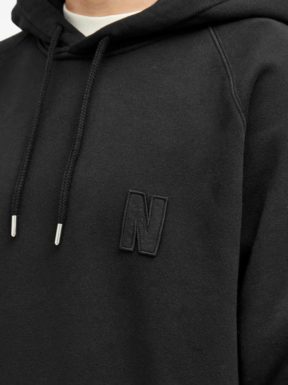 Norse Projects Hoodie met logopatch Zwart