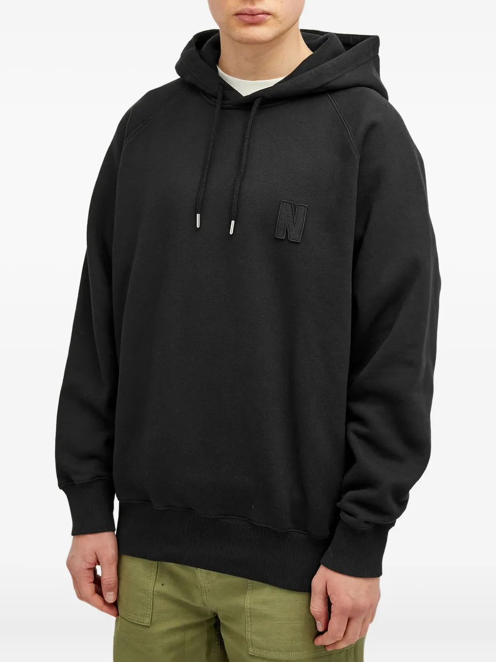 Norse Projects Hoodie met logopatch Zwart