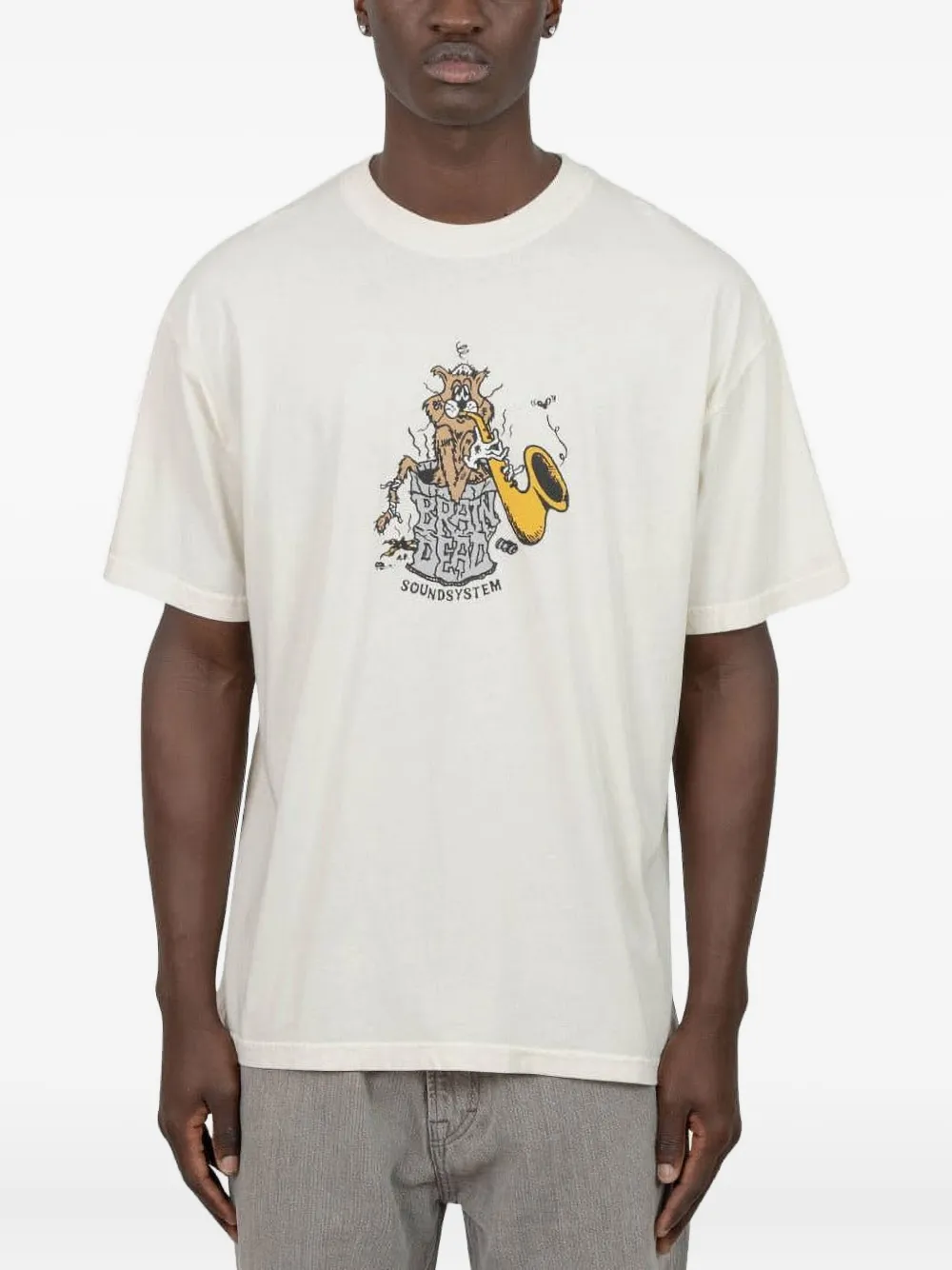 Brain Dead T-shirt met grafische print Beige