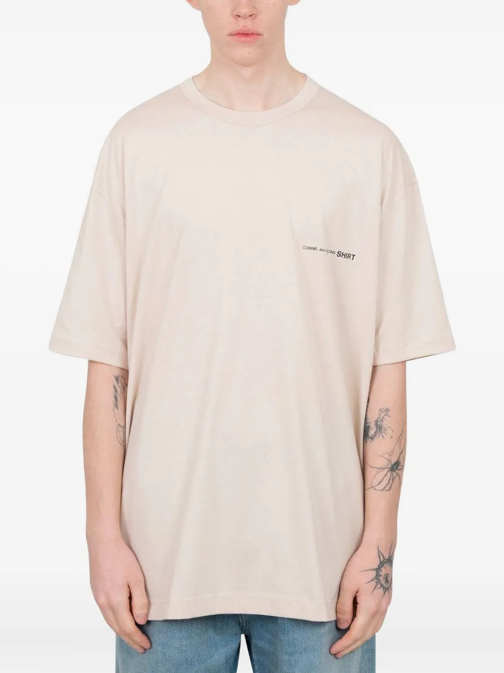 Comme Des Garçons Shirt Chuck 70 logo-print cotton T-shirt | Neutrals | Image 1