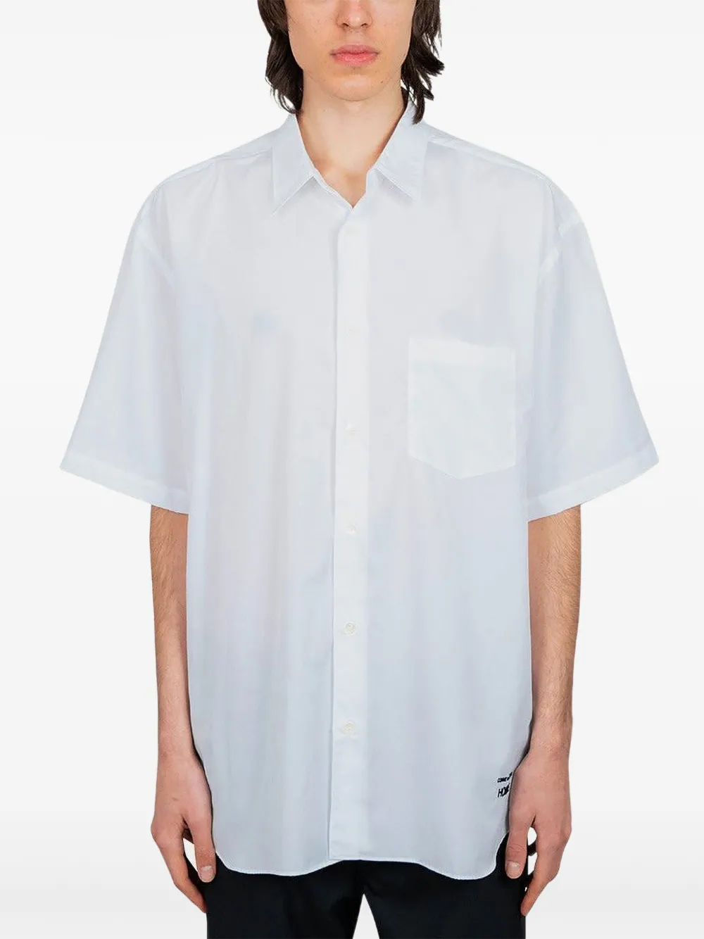 Comme des Garçons Homme short-sleeve patch-pocket shirt | White | Image 1