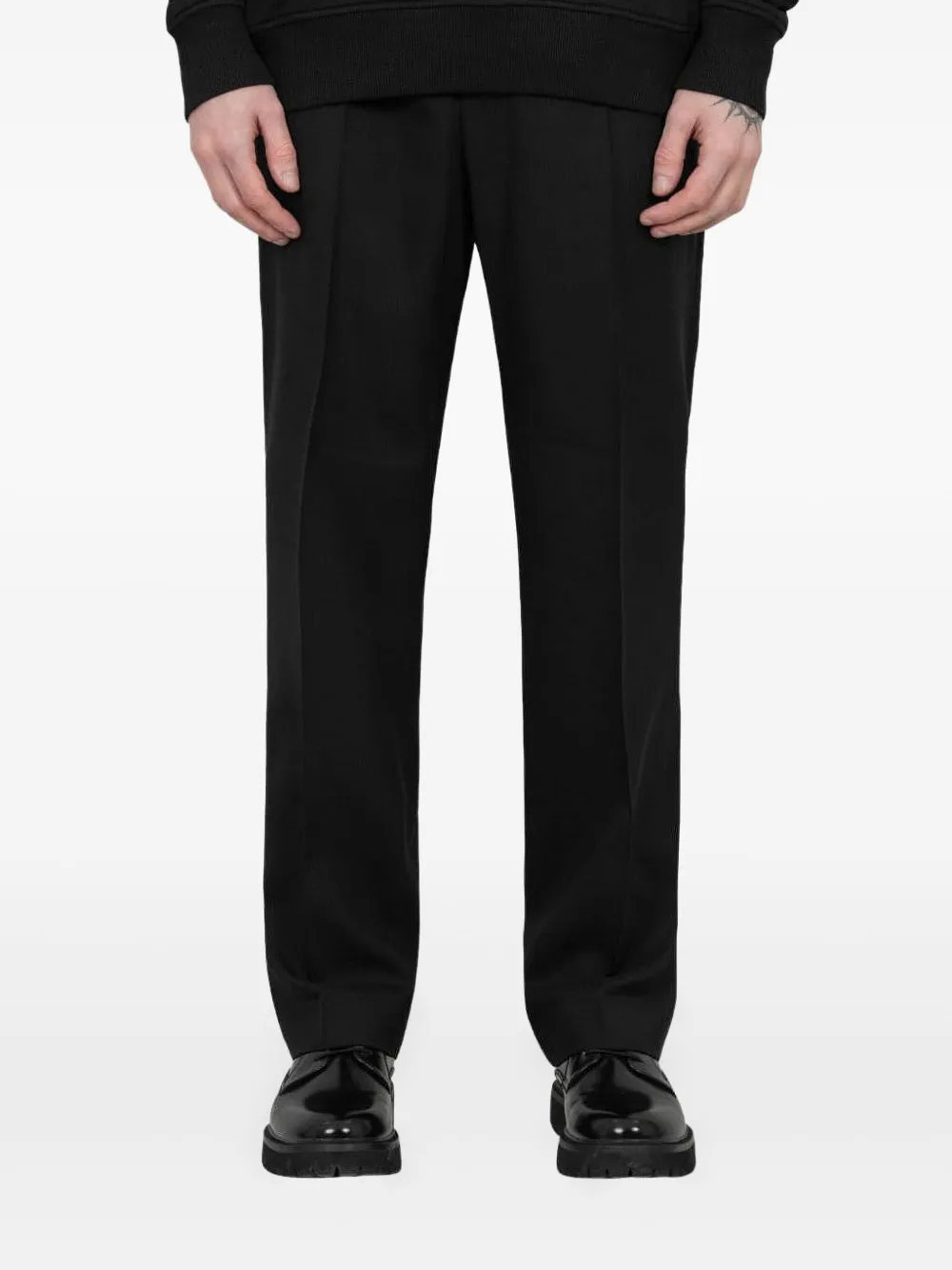 AMI Paris elasticated-waist wool trousers | Black | Image 1