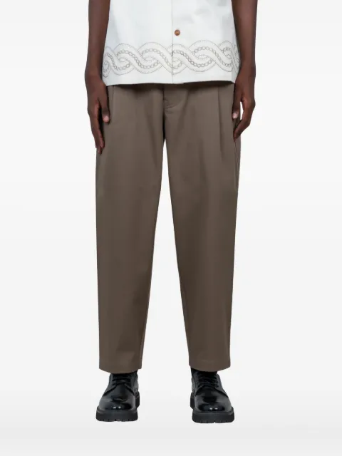 Drôle De Monsieur pleat-detail cotton trousers
