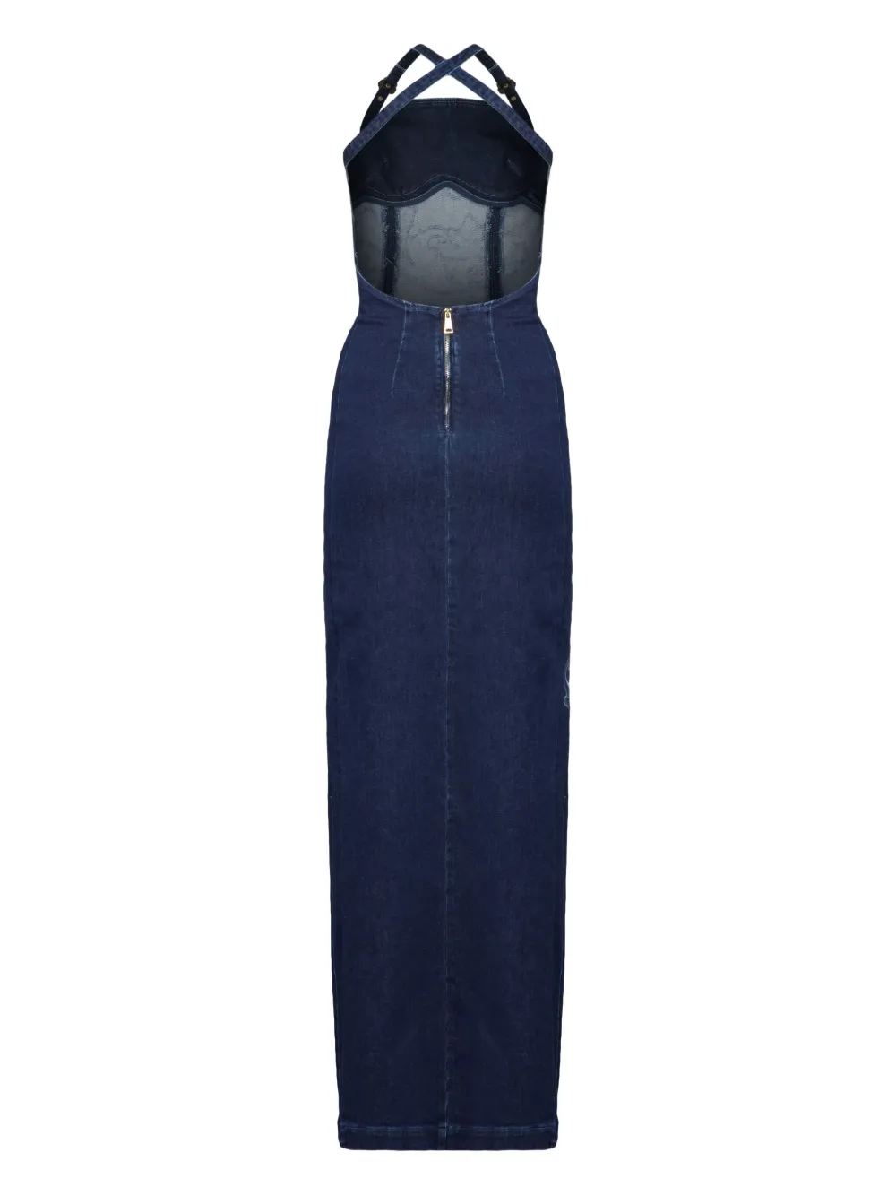 Versace Jeans Couture Spijkerjurk verfraaid met barok Blauw