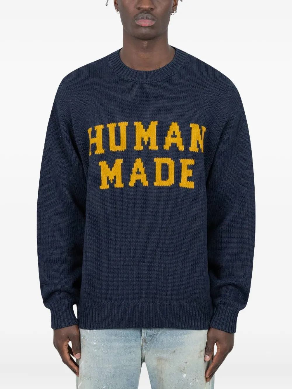 Human Made crew-neck cotton sweater | Blue | Image 1