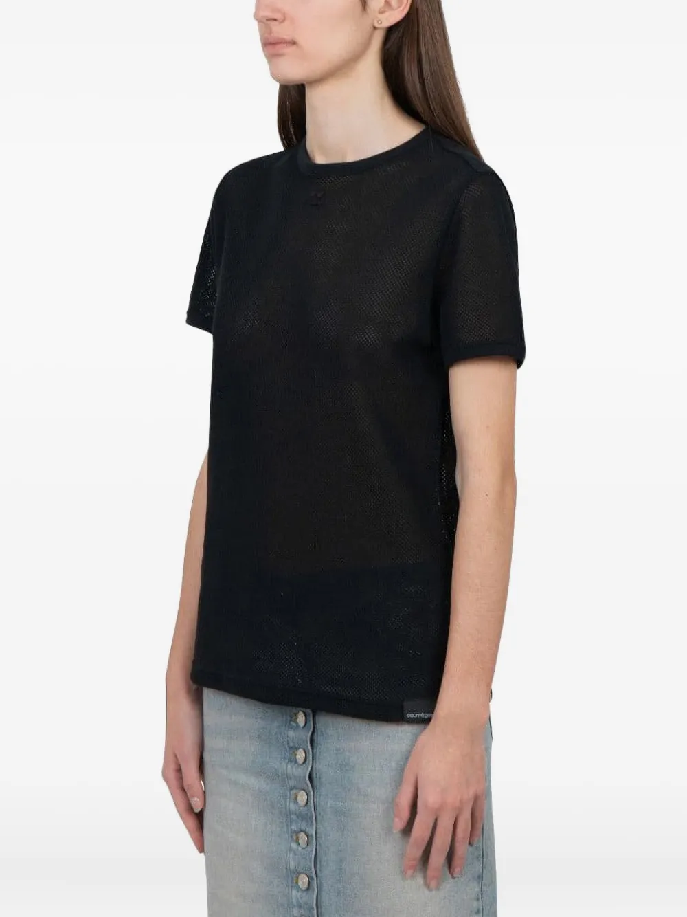 Courrèges Mesh T-shirt Zwart