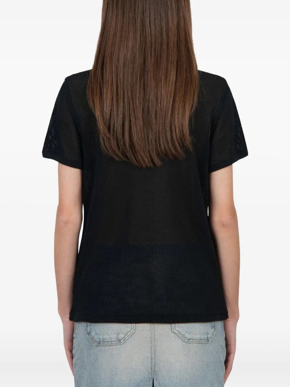 Courrèges Mesh T-shirt Zwart
