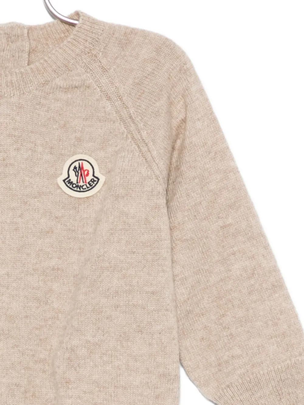 Moncler Enfant Trui met logopatch en raglan mouwen Bruin