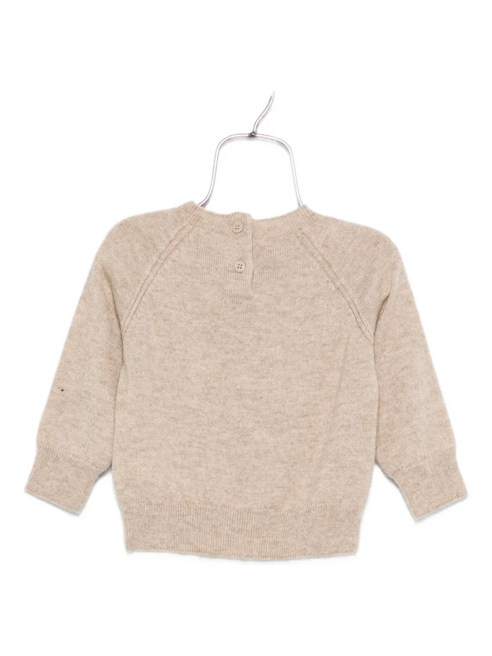 Moncler Enfant Trui met logopatch en raglan mouwen Bruin