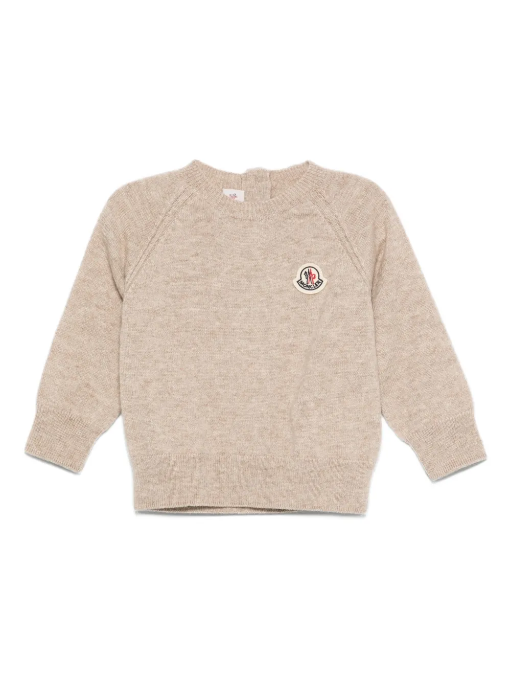 Moncler Enfant Trui met logopatch en raglan mouwen Bruin