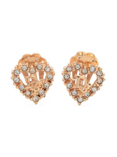 Christian Dior Pre-Owned crystal-embellished clip-on earrings