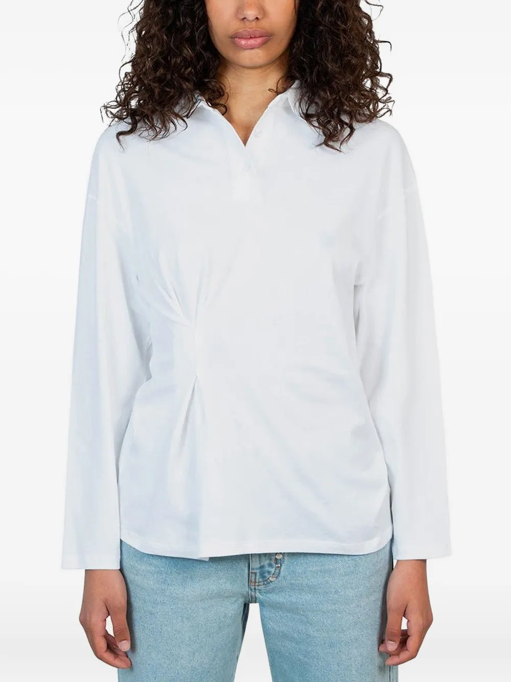 Gimaguas Poloshirt Mit Raffung In White