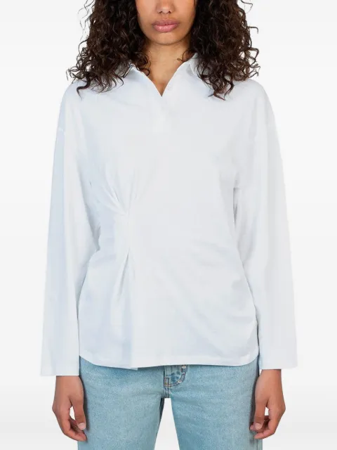 Gimaguas long-sleeve gathered-detail polo shirt