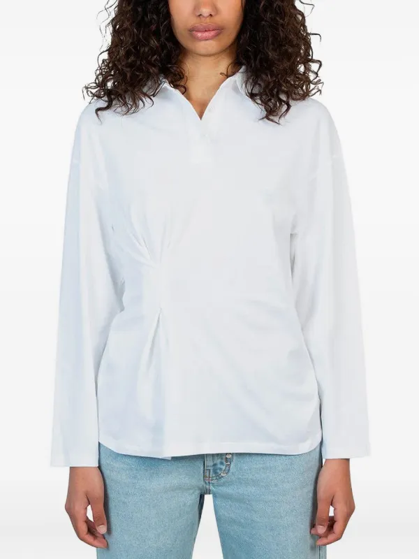 Gimaguas long-sleeve gathered-detail Polo Shirt | FARFETCH