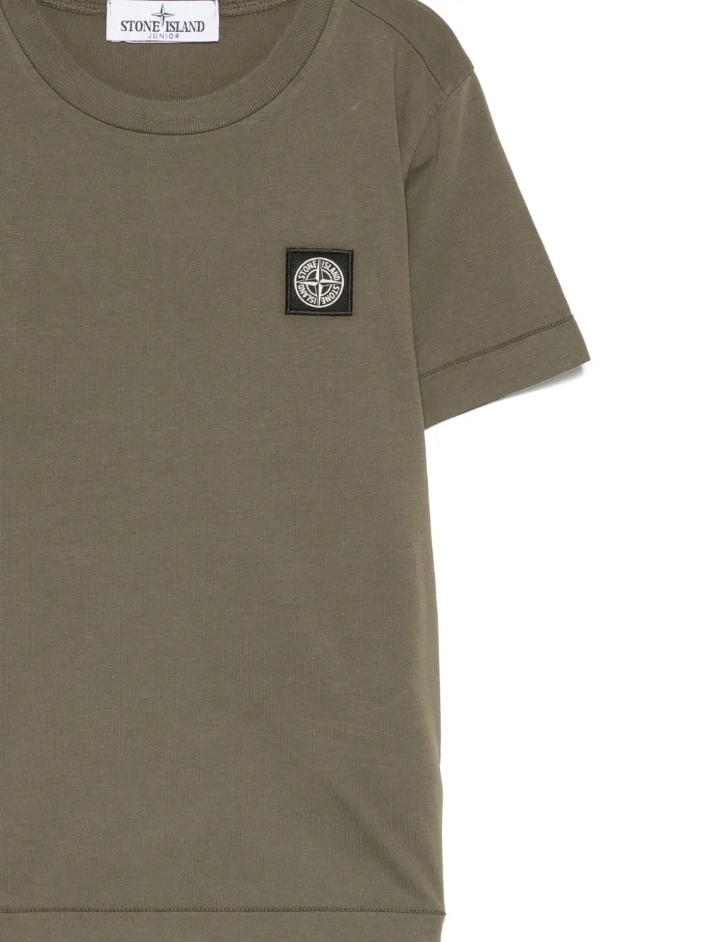 Stone Island Junior Compass-patch cotton T-shirt Groen