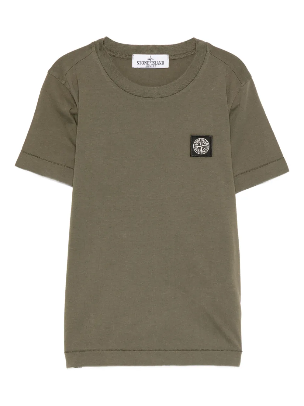 Stone Island Junior Compass-patch cotton T-shirt Groen