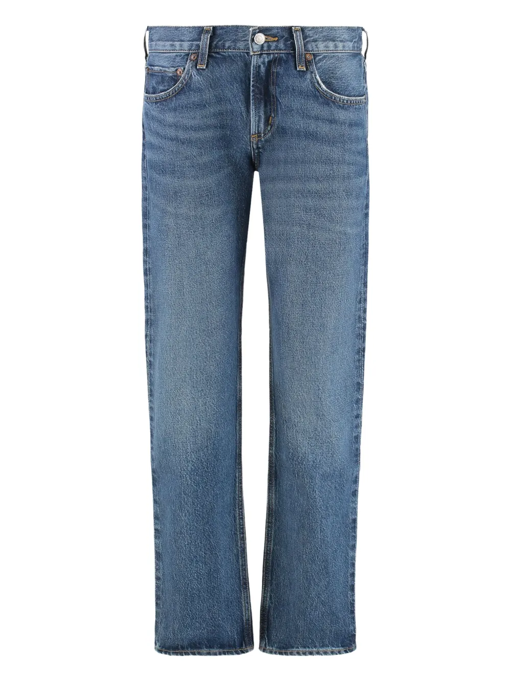 AGOLDE whiskering-effect jeans Blauw