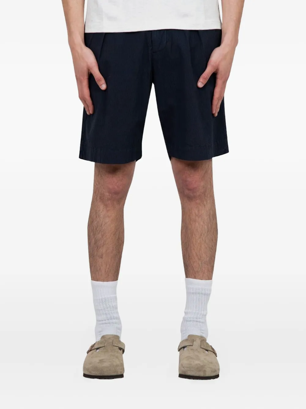 Norse Projects linen-cotton blend deck shorts Blauw