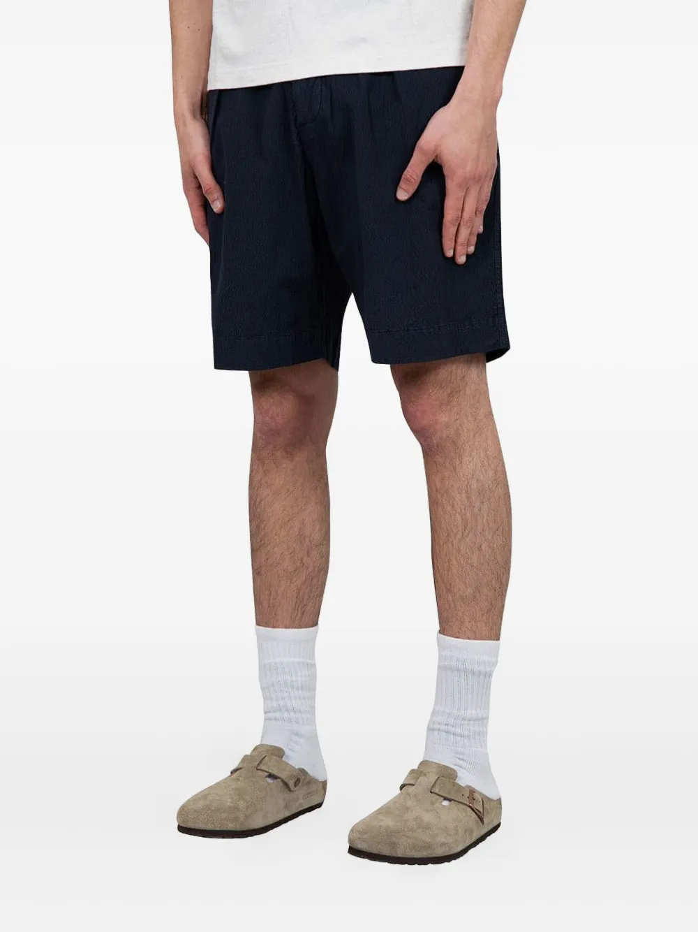 Norse Projects linen-cotton blend deck shorts Blauw