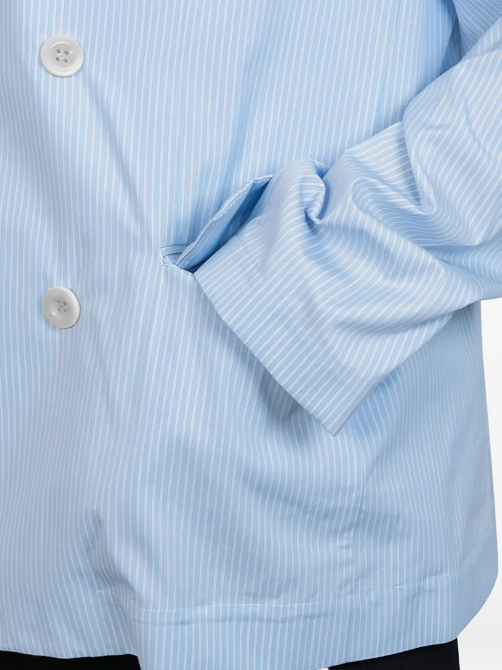 sacai Blazer met krijtstreep en dubbele rij knopen Blauw