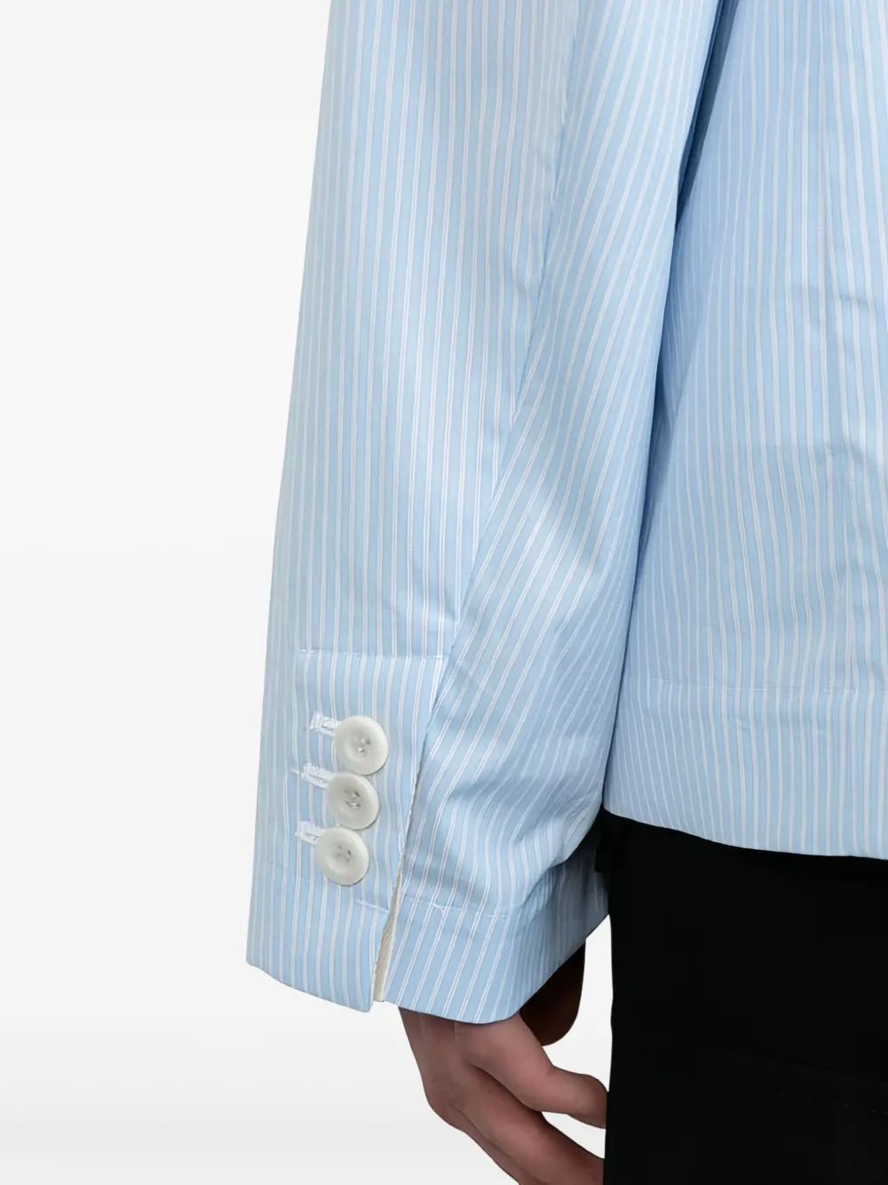 sacai Blazer met krijtstreep en dubbele rij knopen Blauw