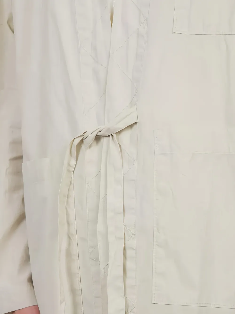 Universal Works Shirtjack met gestrikte voorkant Beige