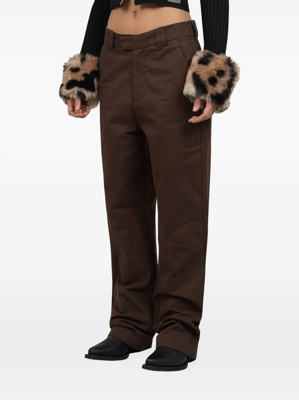 House of Sunny Broek met geborduurd logo - Bruin