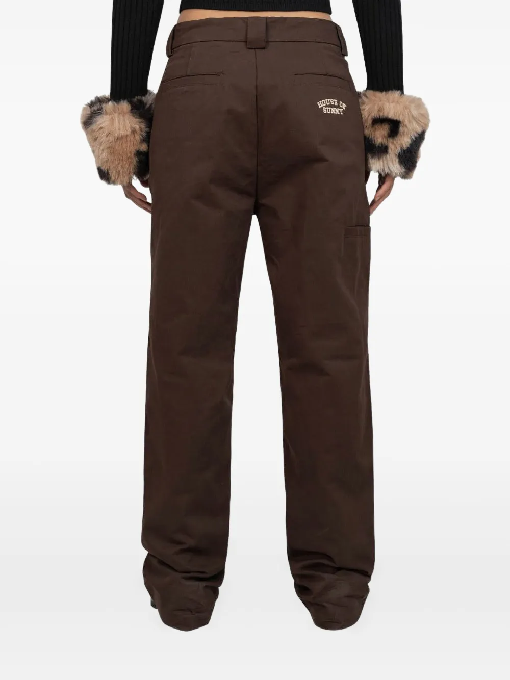 House of Sunny Broek met geborduurd logo Bruin