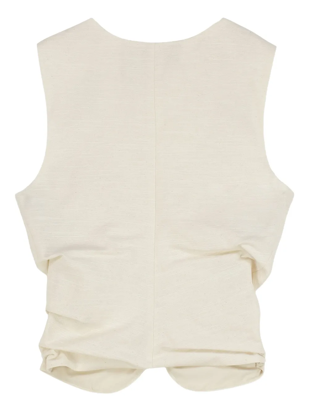 Versace Jeans Couture buckle-detail gathered top Beige