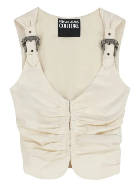 Versace Jeans Couture 버클 디테일 개더 탑