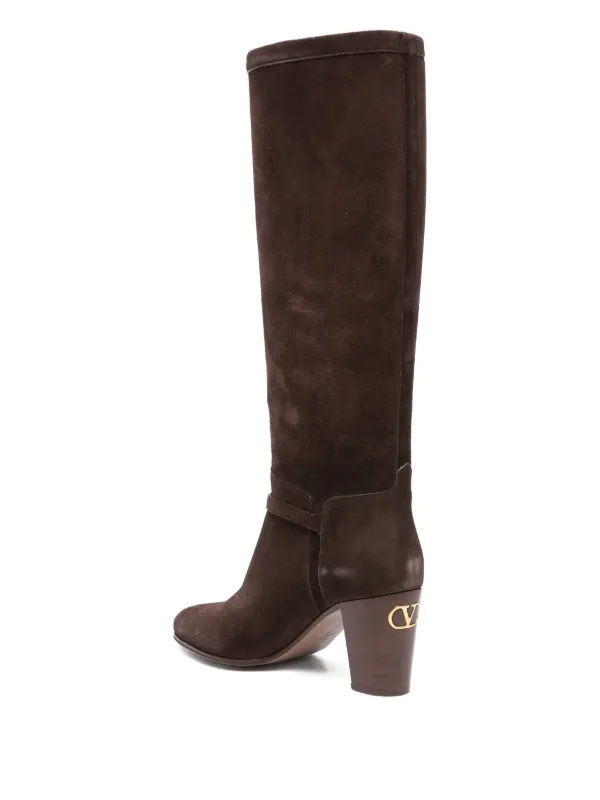 Valentino Garavani バックル スエードブーツ | ブラウン | FARFETCH JP