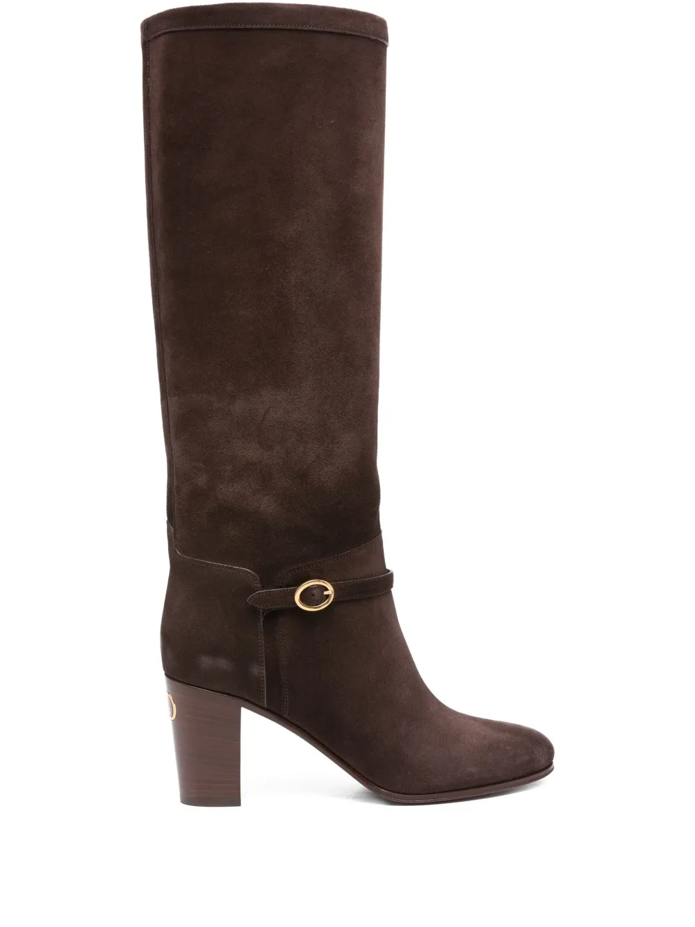 Valentino Garavani 70mm buckle-detail suede boots Brown