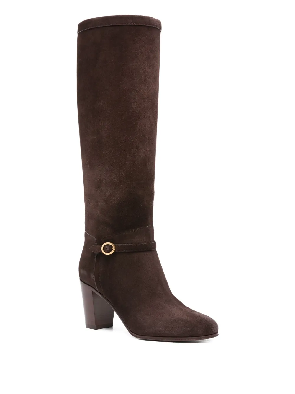Valentino Garavani 70mm buckle-detail suede boots Brown
