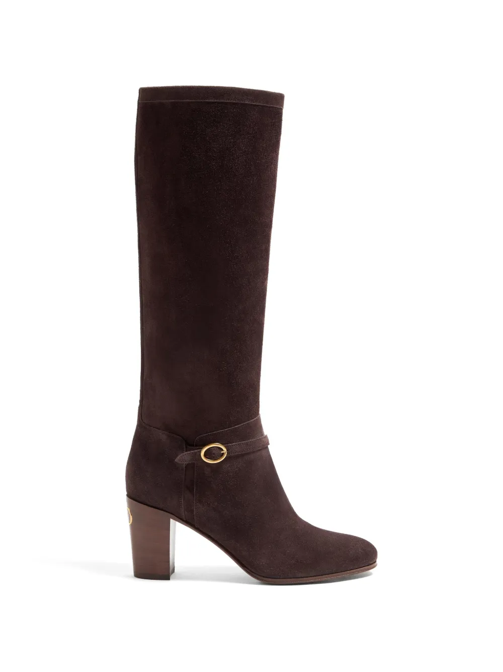 Valentino Garavani 70 mm suède laarzen met gespdetail Bruin