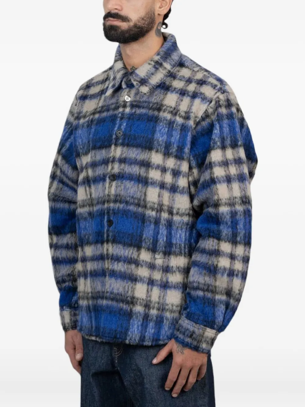 Ader Error Checked Wool Shirt In Multi