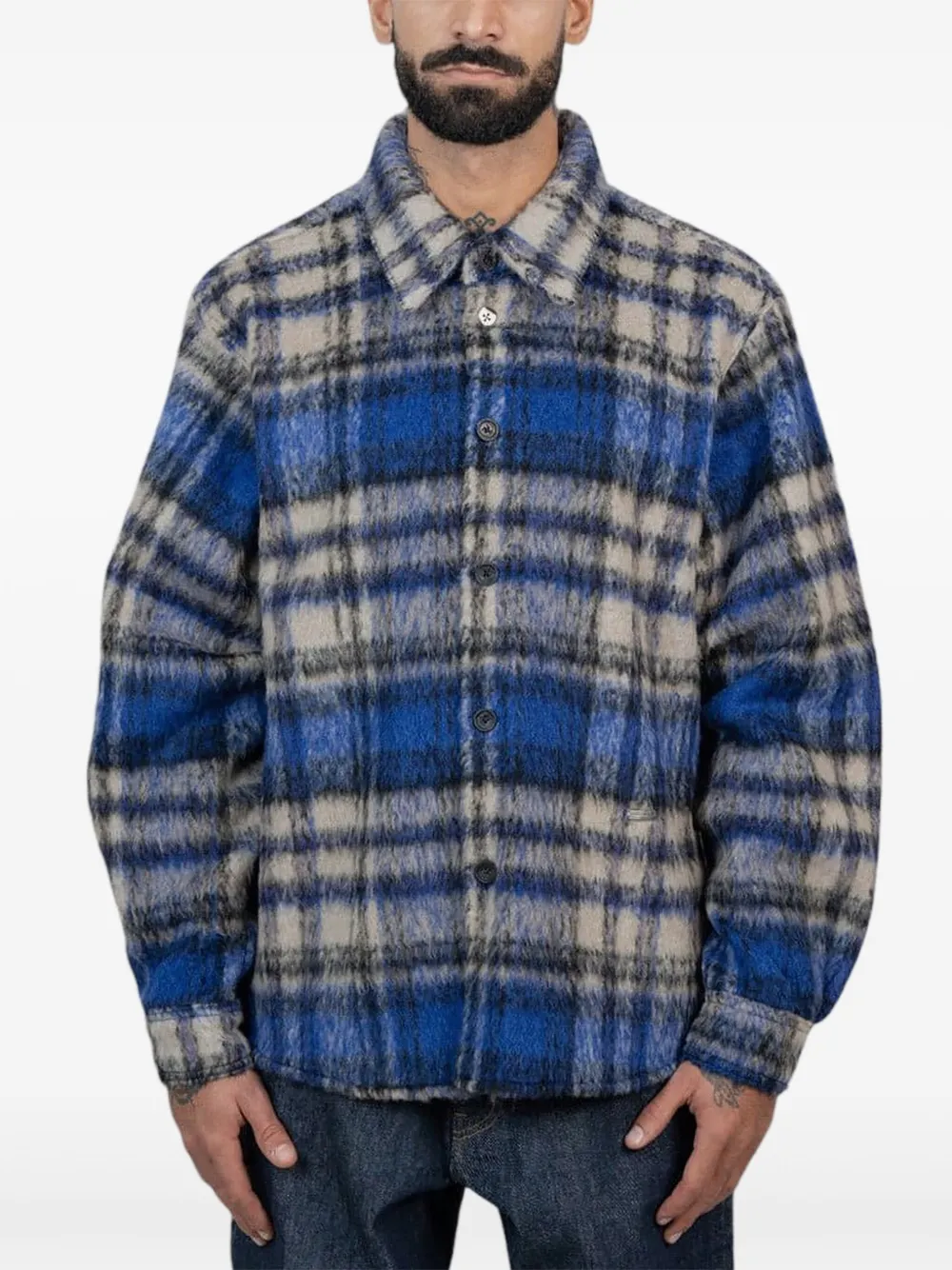 Ader Error Checked Wool Shirt In Multi