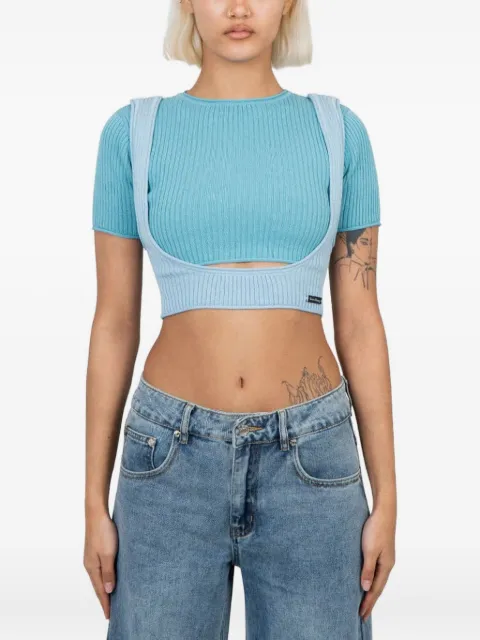House of Sunny Geripptes Oberteil mit Cut-Out