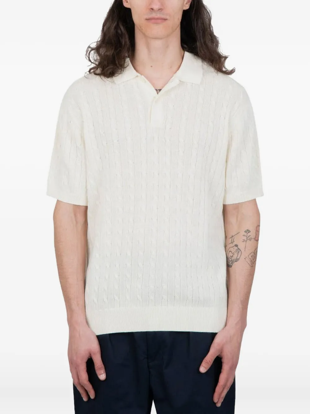 cable-knit polo shirt