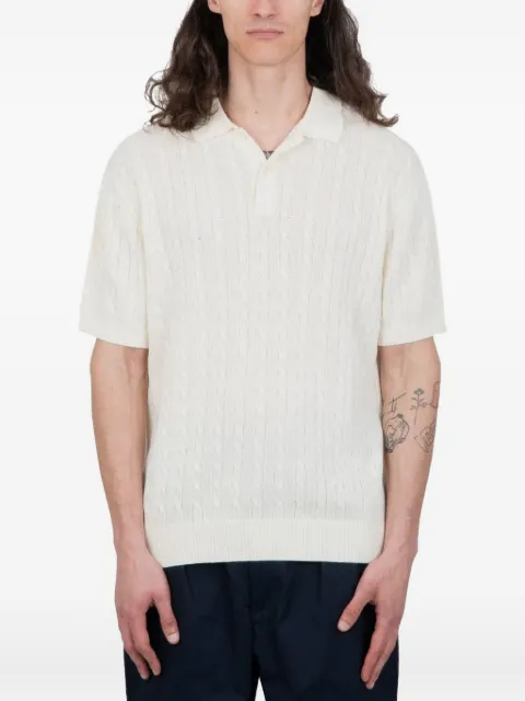 BEAMS PLUS cable-knit polo shirt