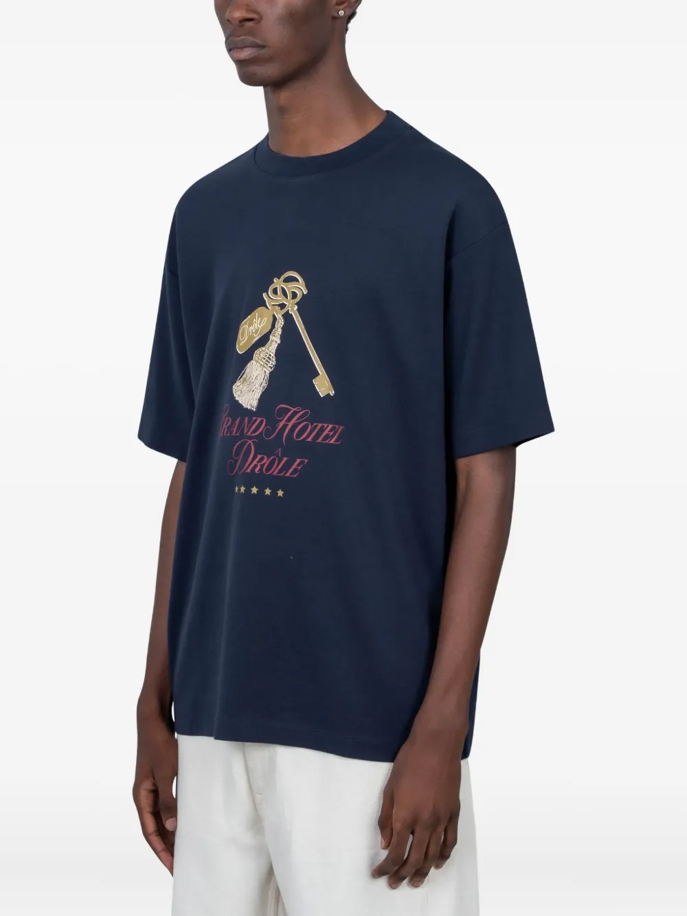 Sunflower key-print T-shirt - Blauw