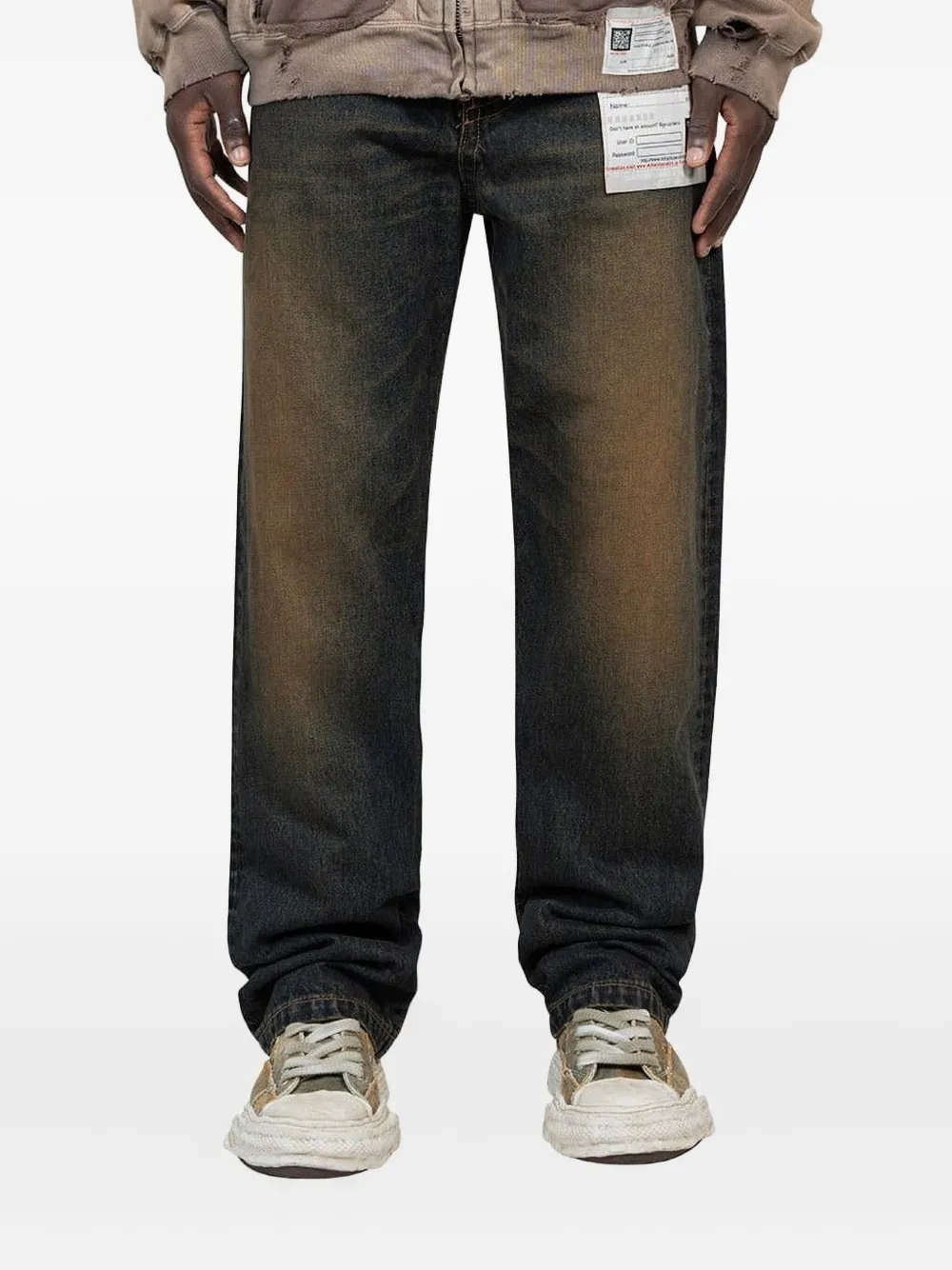 Maison MIHARA YASUHIRO zip-fastening faded jeans - グレー Maison MIHARA YASUHIRO zip-fastening faded jeans - グレー