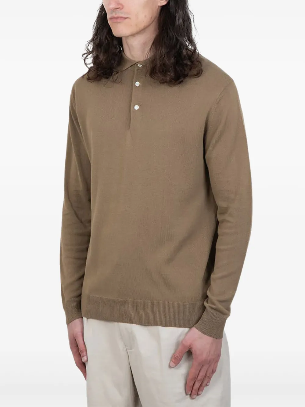 Stone Island Poloshirt met lange mouwen - Bruin
