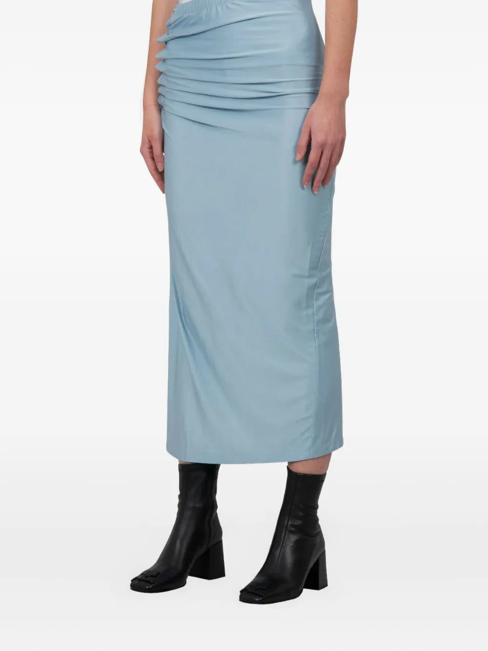 Rabanne Gedrapeerde midi-rok Blauw