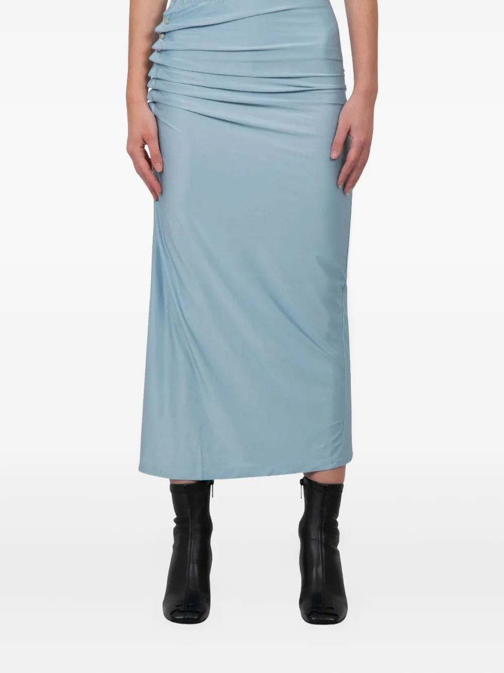 Rabanne Gedrapeerde midi-rok Blauw