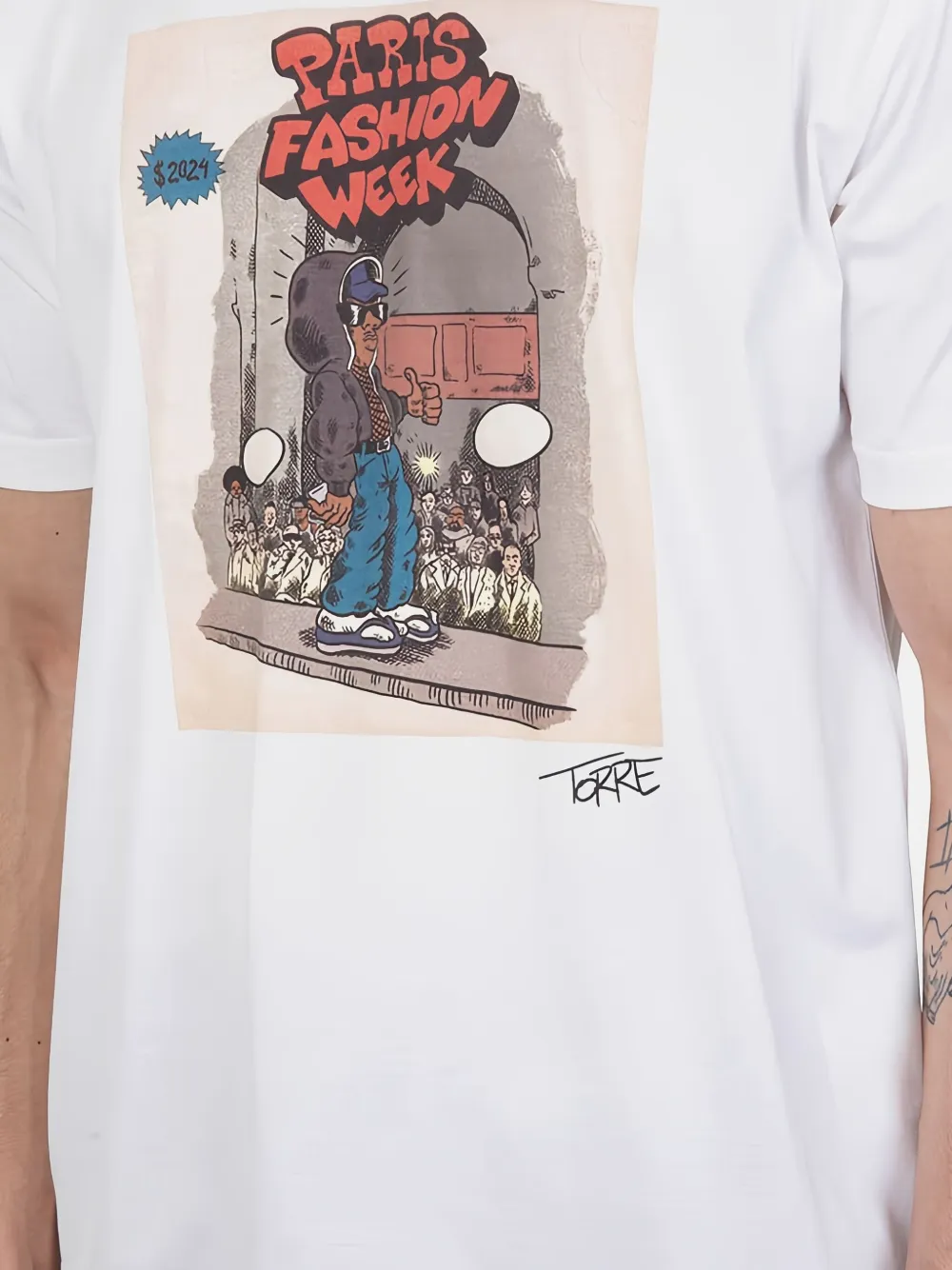 Junya Watanabe MAN T-shirt met grafische print Wit