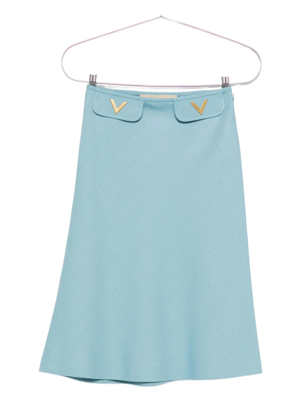 Valentino Garavani V-detail A-line midi skirt Blauw