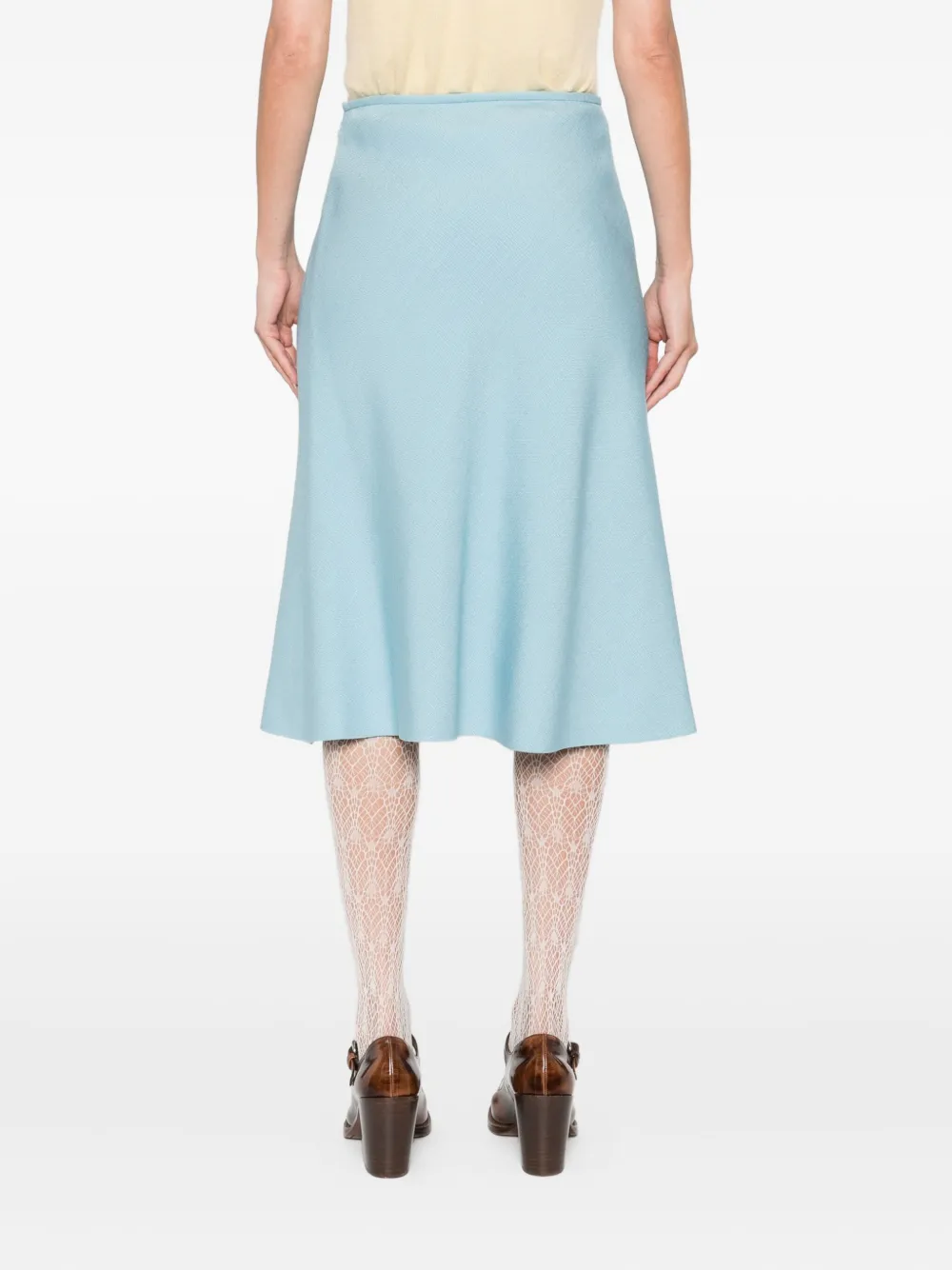 Valentino Garavani V-detail A-line midi skirt Blauw