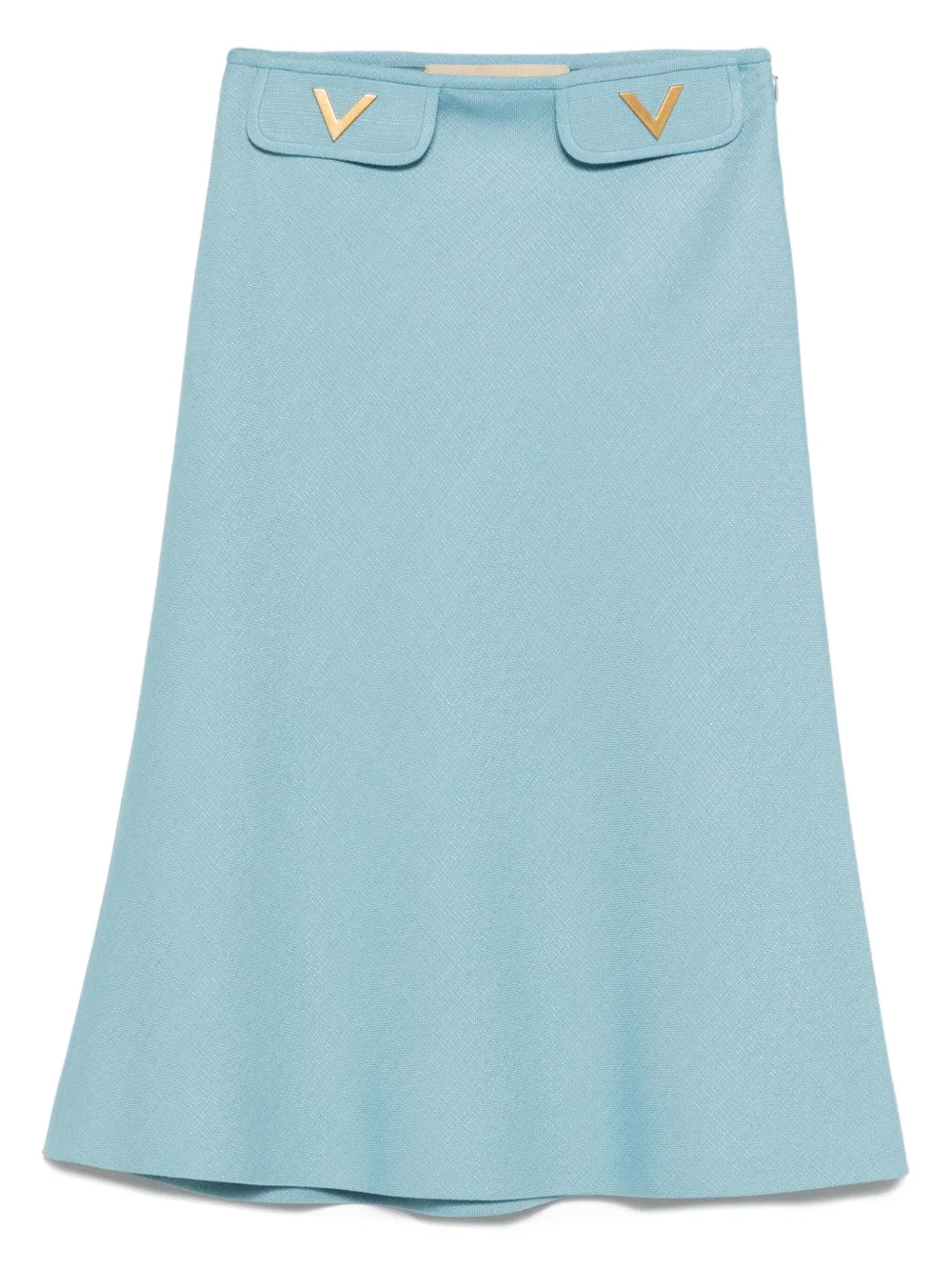 Valentino Garavani V-detail A-line midi skirt Blauw