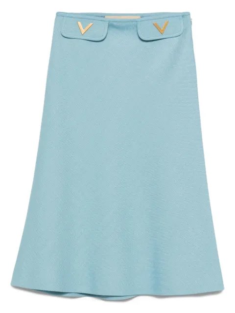 Valentino Garavani falda midi acampanada con detalle en V